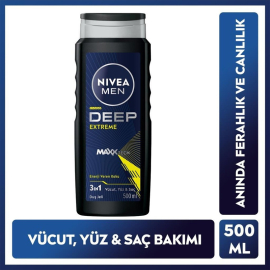 Nivea Men Deep Extreme - Erkek Duş Jeli 500ml - 6