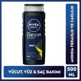 Nivea Men Deep Extreme - Erkek Duş Jeli 500ml - 6