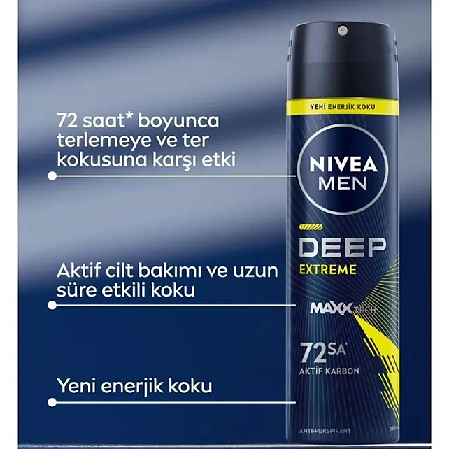 Nivea Men Deep Extreme - Sprey Deodorant 150ml - 3