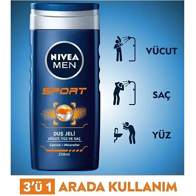 Nivea Men Derma Control Clinical Sprey Deodorant 150ml & Sport Duş Jeli 250ml - 2