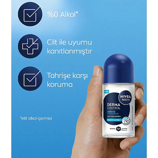 Nivea Men Derma Control Defend Roll-On Deodorant 50ml - 5