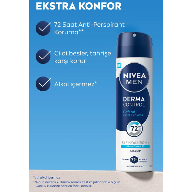Nivea Men Derma Control Defend Sprey Deodorant 150ml - 3