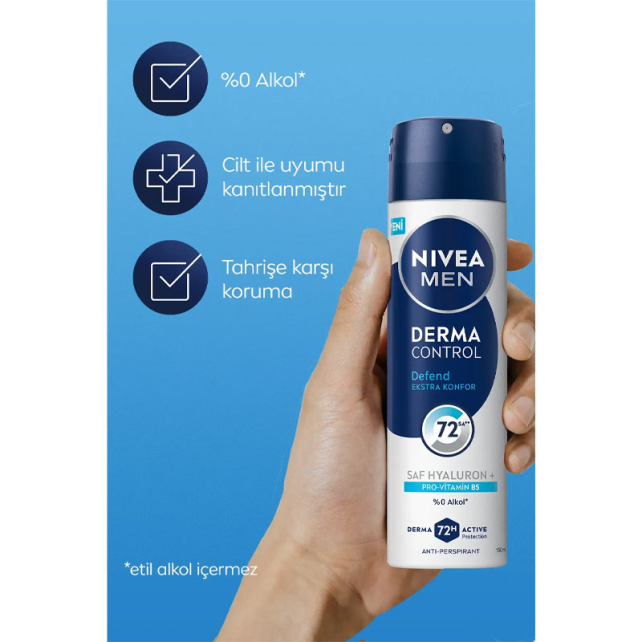 Nivea Men Derma Control Defend Sprey Deodorant 150ml - 4