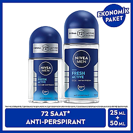 Nivea Men Fresh Active Erkek Deodorant Roll-On 50ml & Roll-On 25ml - 5