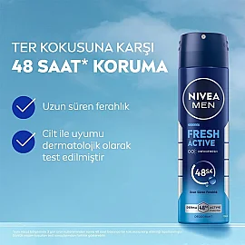 Nivea Men Fresh Active Erkek Deodorant Sprey 150 ml & Roll On 25ml - 2