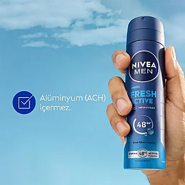 Nivea Men Fresh Active Erkek Deodorant Sprey 150 ml & Roll On 25ml - 4