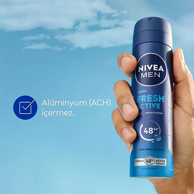 Nivea Men Fresh Active Erkek Deodorant Sprey 150 ml & Roll On 25ml - 4