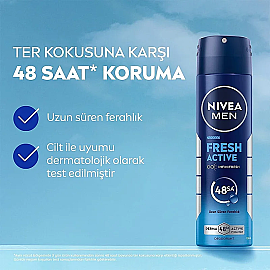 Nivea Men Fresh Active Erkek Deodorant Sprey 150ml & Roll-On 25ml - 2