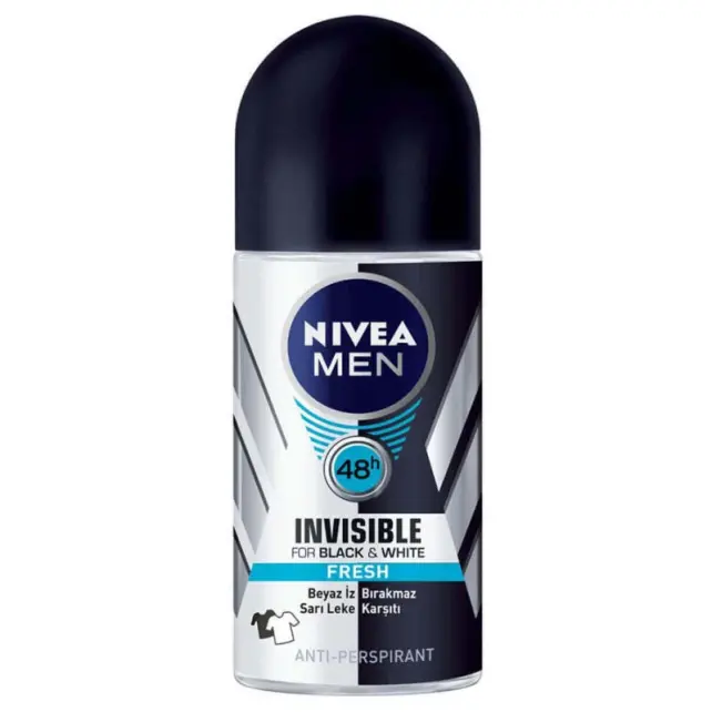 Nivea Men Insivible Black & White Fresh Roll-On Deodorant 50ml - 1