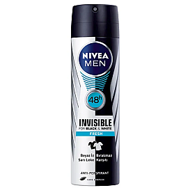 Nivea Men Insivible Black & White Fresh Sprey Deodorant 150ml - Nivea