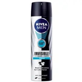 Nivea Men Insivible Black & White Fresh Sprey Deodorant 150ml - Nivea