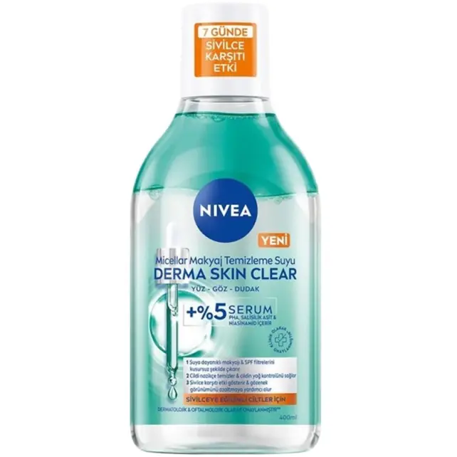 Nivea Micellar Derma Skin Clear - Sivilce Karşıtı Makyaj Temizleme Suyu 400ml - 1