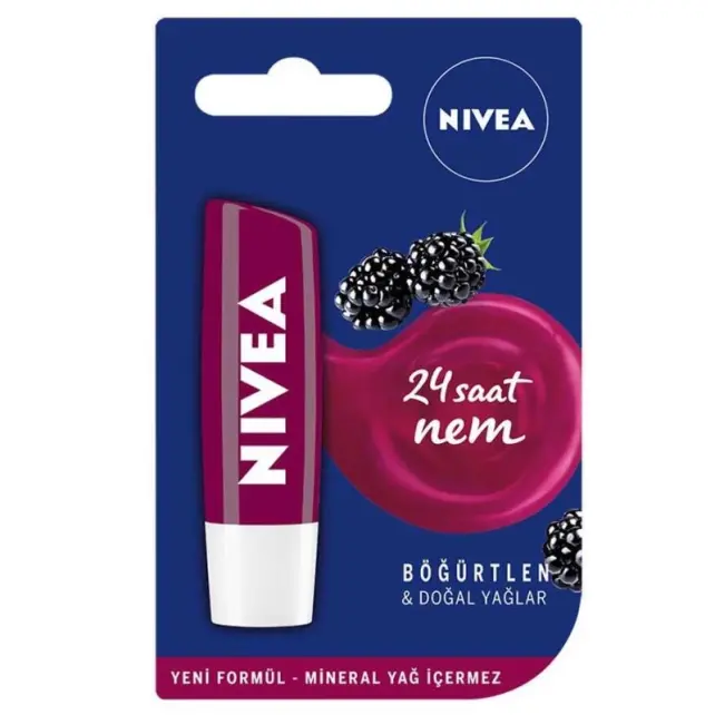 Nivea Nemlendirici Dudak Kremi - Böğürtlen & Doğal Yağlar 4,8g - 1