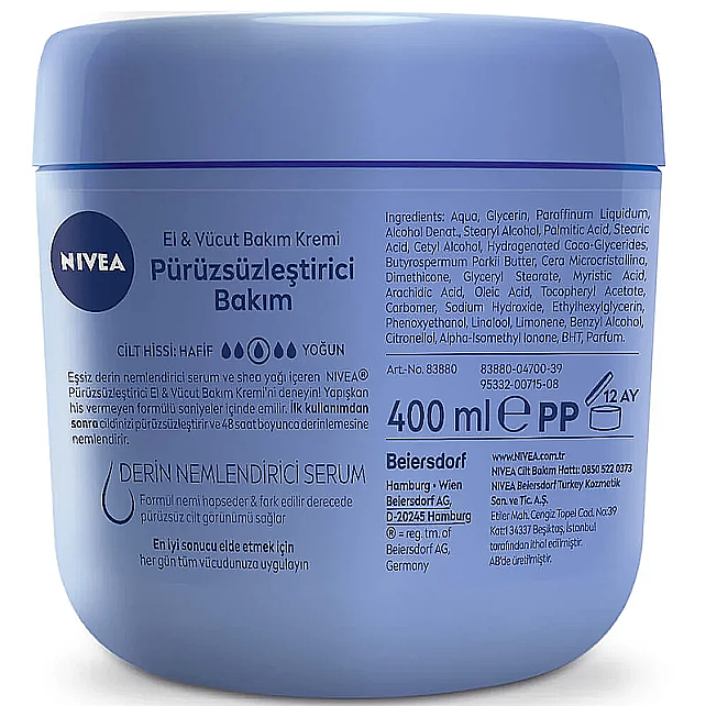 Nivea Smooth Sensation El ve Vücut Bakım Kremi 400ml - 4