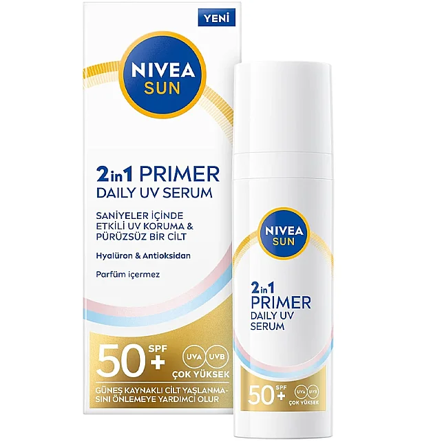 Nivea Sun 2'ın 1 Primer Daily Uv Serum SPF 50 - Nemlendirici Makyaj Bazı 30ml - 1