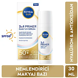 Nivea Sun 2'ın 1 Primer Daily Uv Serum SPF 50 - Nemlendirici Makyaj Bazı 30ml - 6