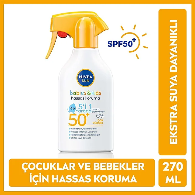 Nivea Sun Babies & Kids SPF 50+ Bebek ve Çocuk Sprey Güneş Koruyucu 250ml - 6