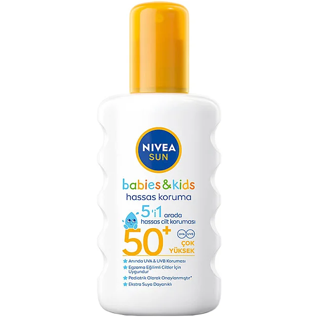 Nivea Sun Babies & Kids SPF 50+ Hassas Koruma - Çocuklar için Yüksek Koruyucu Güneş Spreyi 200ml - 1