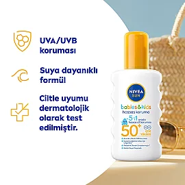 Nivea Sun Babies & Kids SPF 50+ Hassas Koruma - Çocuklar için Yüksek Koruyucu Güneş Spreyi 200ml - 2