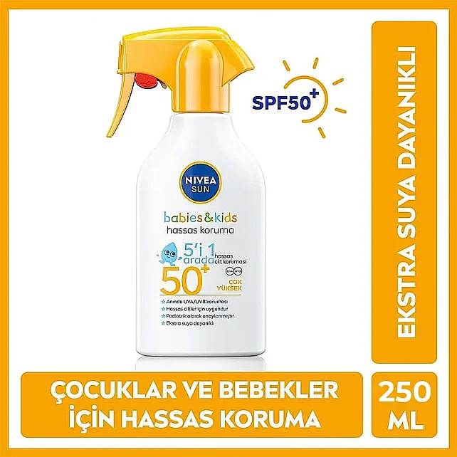 Nivea Sun Babies & Kids SPF 50+ Bebek ve Çocuk Sprey Güneş Koruyucu 250ml - 6