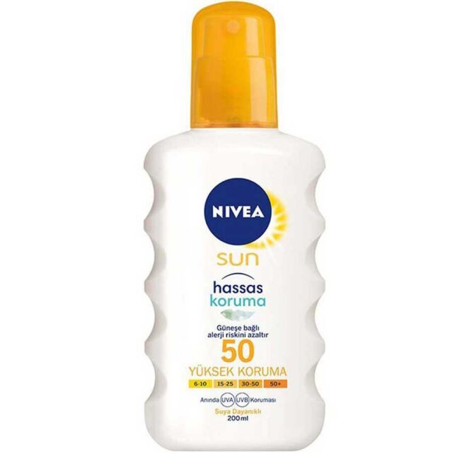 Nivea Sun Hassas Koruma 50+ Güneş Spreyi 200ml Nivea Sun Hassas Koruma 50+ Güneş Spreyi 200ml