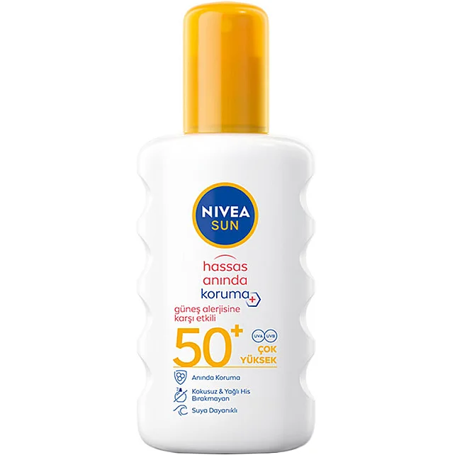Nivea Sun Hassas Koruma SPF 50+ Güneş Alerjisine Karşı Çok Yüksek Güneş Koruyucu Sprey 200ml - 1