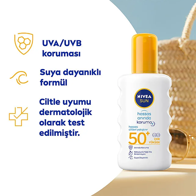 Nivea Sun Hassas Koruma SPF 50+ Hassas Ciltler için Güneş Koruyucu 200ml - 2