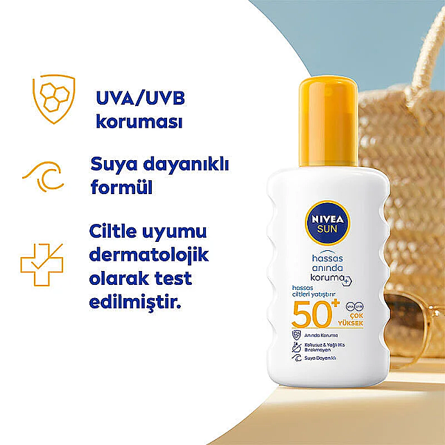 Nivea Sun Hassas Koruma SPF 50+ Hassas Ciltler İçin Güneş Koruyucu 200ml - 2