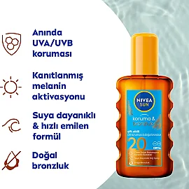 Nivea Sun Koruma & Bronzluk SPF 20 Güneş Yağı 200ml - 2