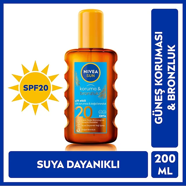 Nivea Sun Koruma & Bronzluk SPF 20 Güneş Yağı 200ml - 5