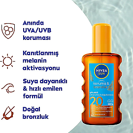Nivea Sun Koruma & Bronzluk SPF 20 Güneş Yağı 200ml - 2