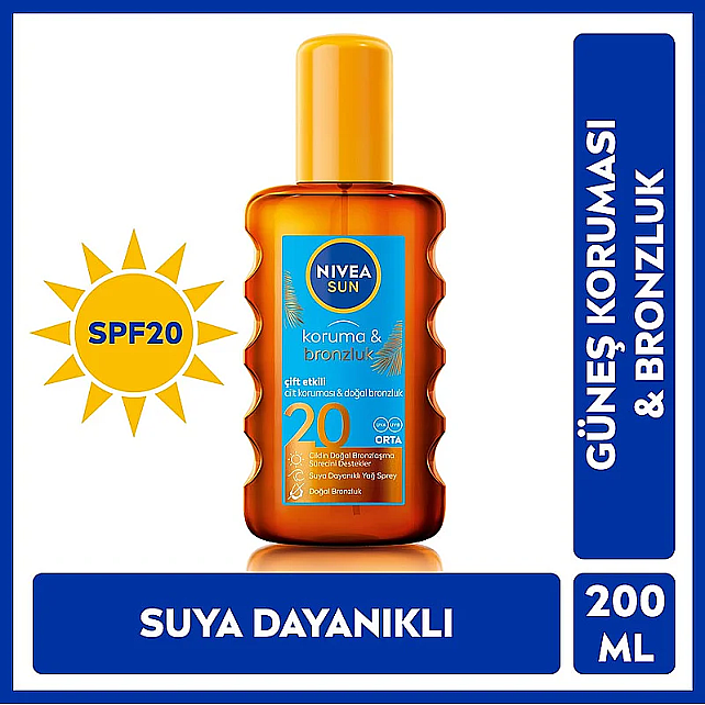 Nivea Sun Koruma & Bronzluk SPF 20 Güneş Yağı 200ml - 5