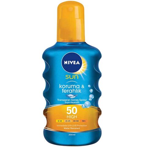 Nivea Sun Koruma & Ferahlık SPF 50+ Güneş Spreyi 200ml Nivea Sun Koruma & Ferahlık SPF 50+ Güneş Spreyi 200ml