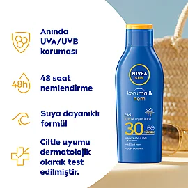 Nivea Sun Koruma & Nem SPF 30 Güneş Losyonu 200ml - 2
