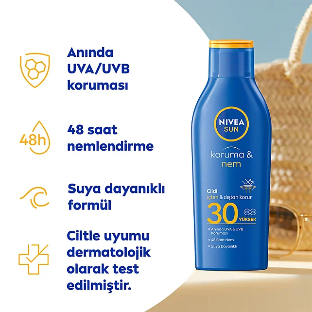 Nivea Sun Koruma & Nem SPF 30 Güneş Losyonu 200ml - 2