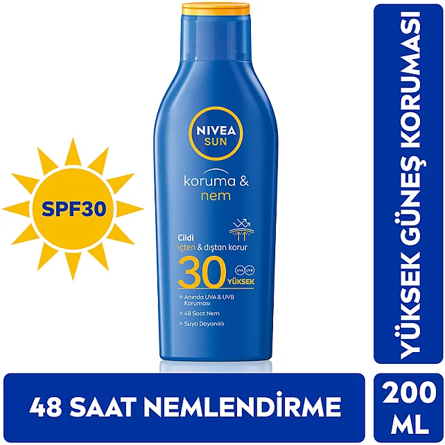 Nivea Sun Koruma & Nem SPF 30 Güneş Losyonu 200ml - 9