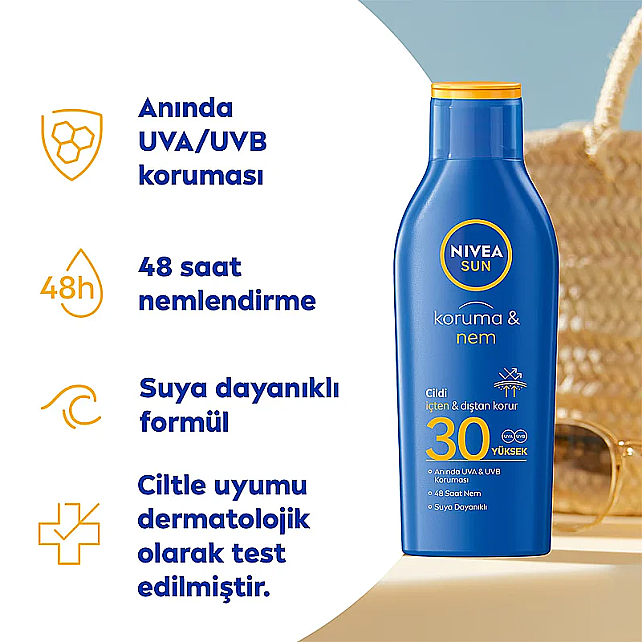Nivea Sun Koruma & Nem SPF 30 Güneş Losyonu 200ml - 2