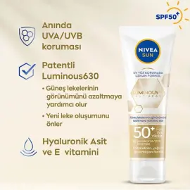 Nivea Sun Luminous SPF 50+ Leke Karşıtı Yüksek Güneş Koruyucu 35ml - 5