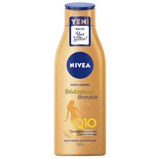 Nivea Sun Q10 Sıkılaştırıcı ve Bronzlaştırıcı Vücut Losyonu 200ml Nivea Sun Q10 Sıkılaştırıcı ve Bronzlaştırıcı Vücut Losyonu 200ml
