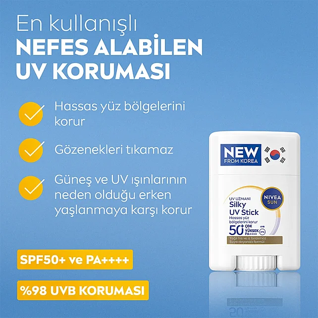 Nivea Sun Silky Uv Stick SPF 50+ Stick Güneş Koruyucu 15ml - 6