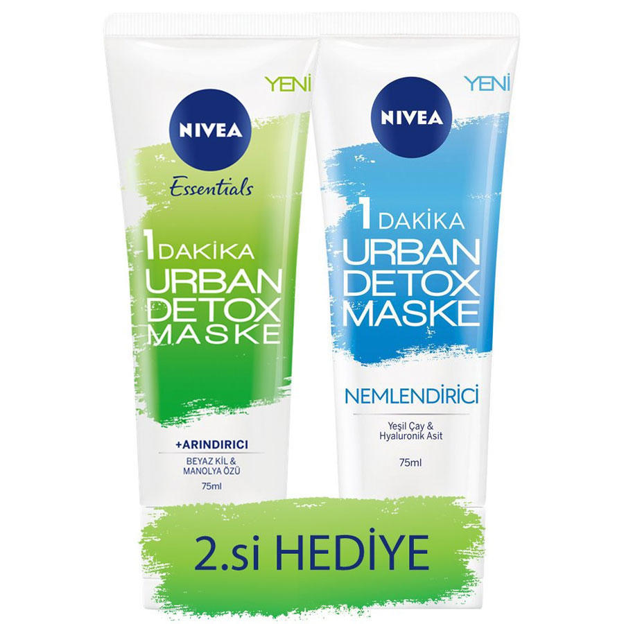 Nivea Urban Detox Maske 75ml & Urban Nemlendirici Detox Maske 75ml Nivea Urban Detox Maske 75ml & Urban Nemlendirici Detox Maske 75ml