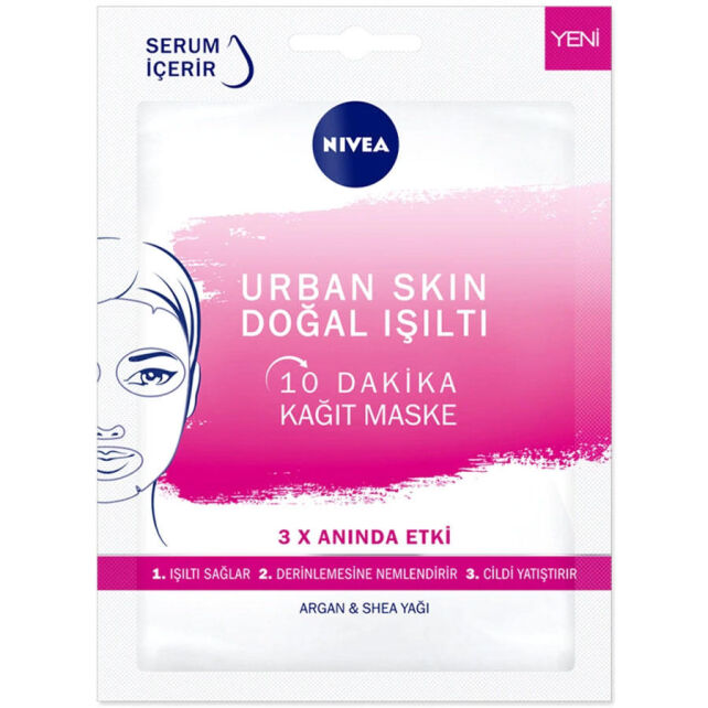 Nivea Urban Skin Doğal Işıltı 10 Dakikada Kağıt Maske 28gr Nivea Urban Skin Doğal Işıltı 10 Dakikada Kağıt Maske 28gr