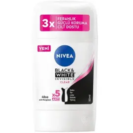 Nivea Women Black & White Invisible Clear Stick Deodorant 50ml - Nivea
