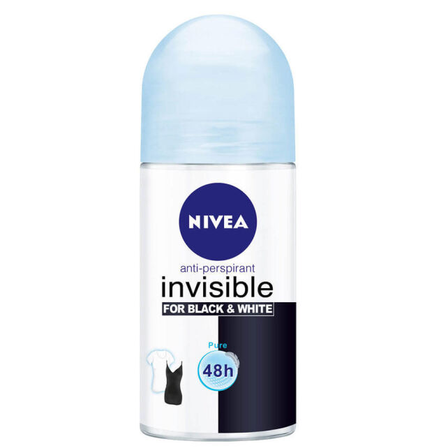 Nivea Women Insivible Black & White Pure Roll-On Deodorant 50ml Nivea Women Insivible Black & White Pure Roll-On Deodorant 50ml