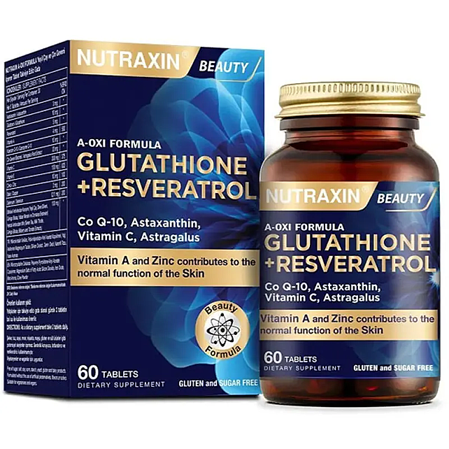 Nutraxin Beauty A-Oxi Formula Glutathione Resveratrol - Takviye Edici Gıda 60 Tablet - 1