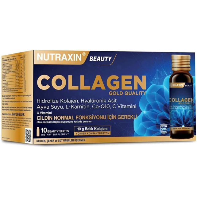 Nutraxin Beauty Collagen Gold Quality - Takviye Edici Gıda Shot 10x50ml - 1