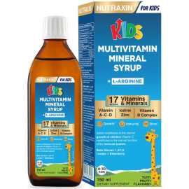 Nutraxin For Kids Multivitamin Mineral Syrup - Takviye Edici Gıda 140ml - Nutraxin