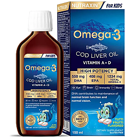 Nutraxin For Kids Omega 3 Cod Liver Oil - Çocuklar İçin Takviye Edici Gıda 150ml - Nutraxin