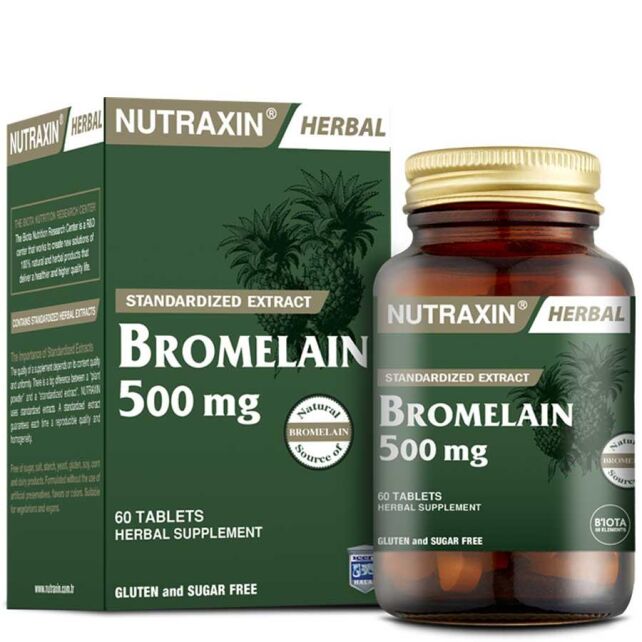 Nutraxin Herbal Bromelain 500 Mg -Takviye Edici Gıda 60 Tablet - 1