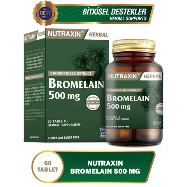 Nutraxin Herbal Bromelain 500 Mg -Takviye Edici Gıda 60 Tablet - 3